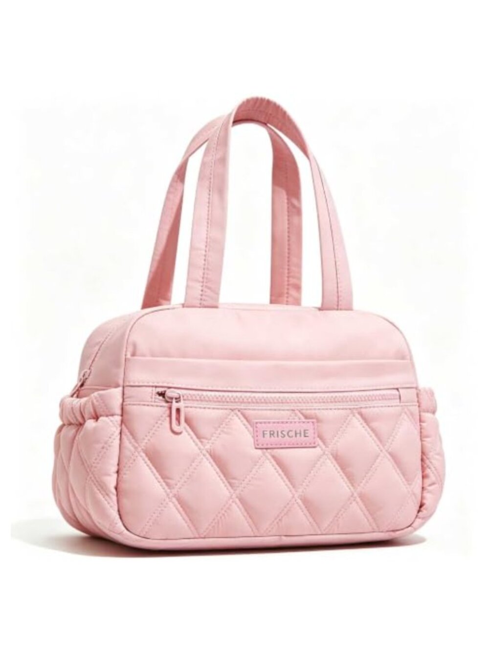 Quilted Insulated Lunch Bag Tote Oxford PEVA Leakproof Multi Pocket